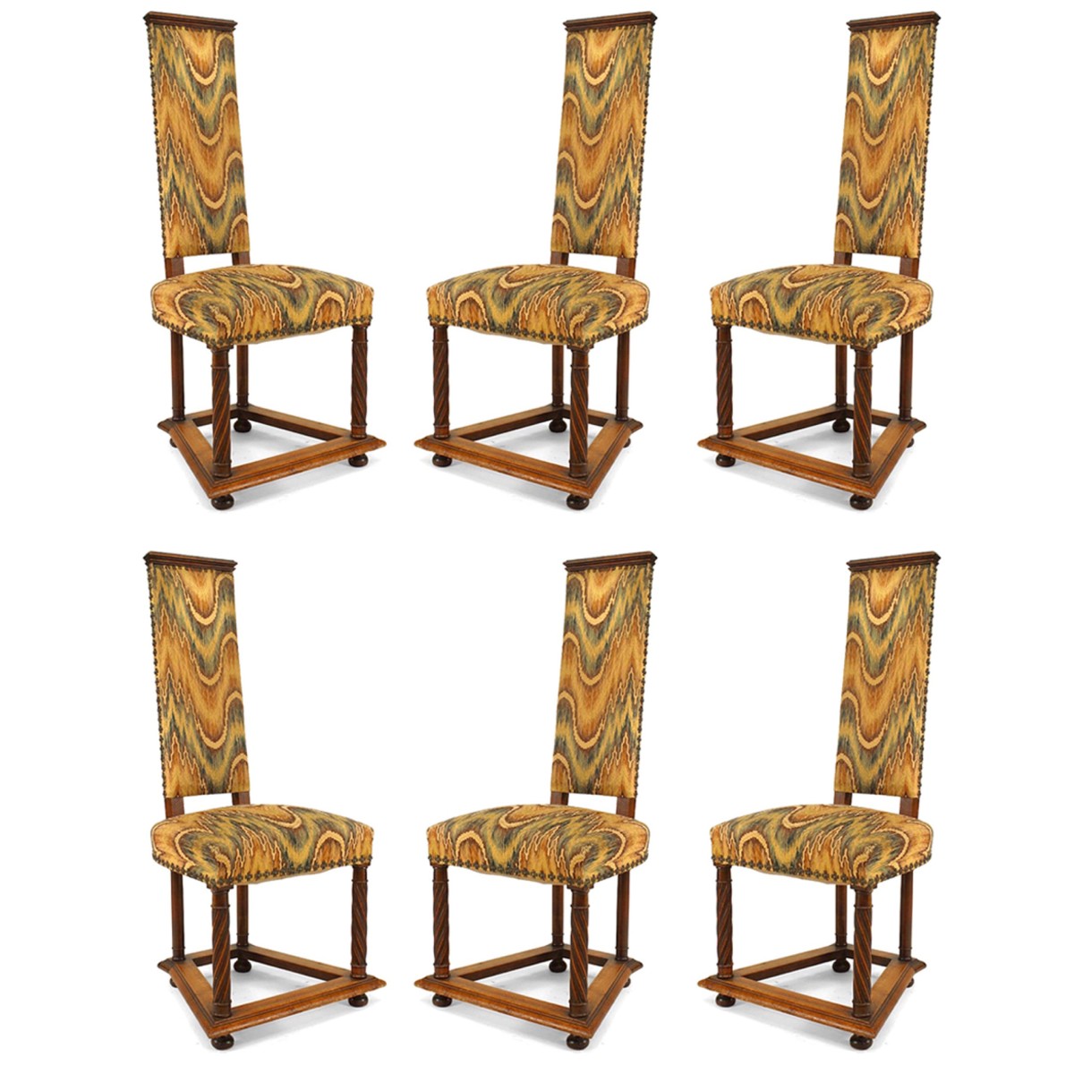 English arts crafts swirl side chairs