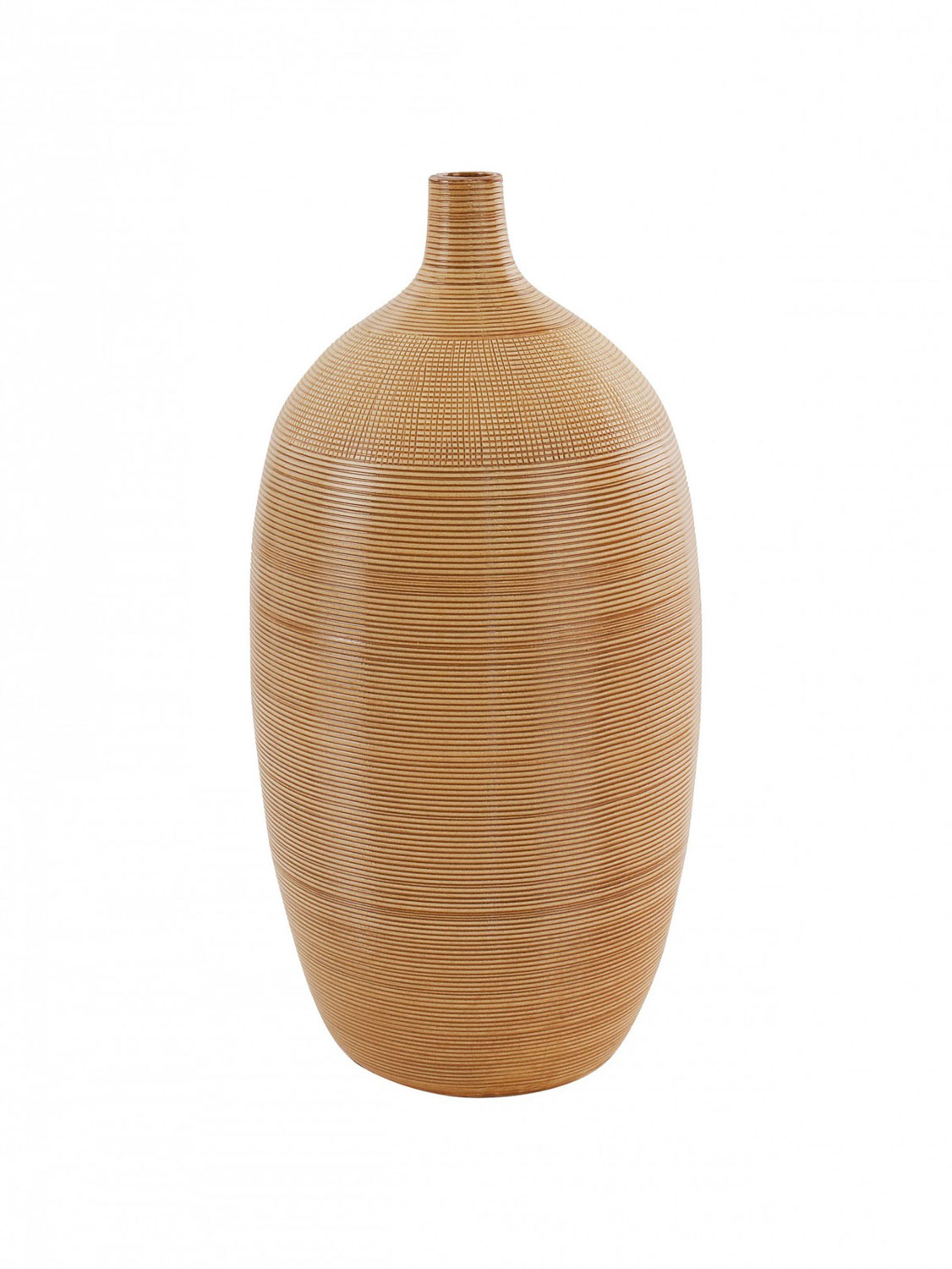 Brushed gold ceramic vase