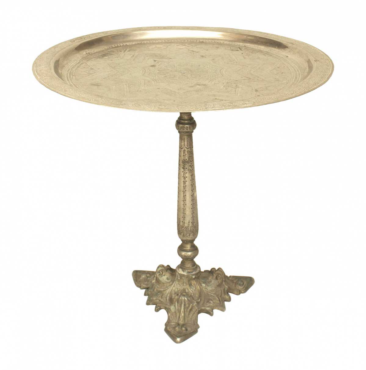 Pair egyptian style silver and bronze compote