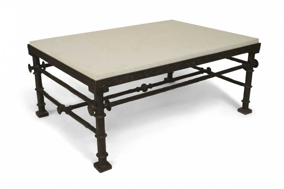 Post war giacometti bronze coffee table