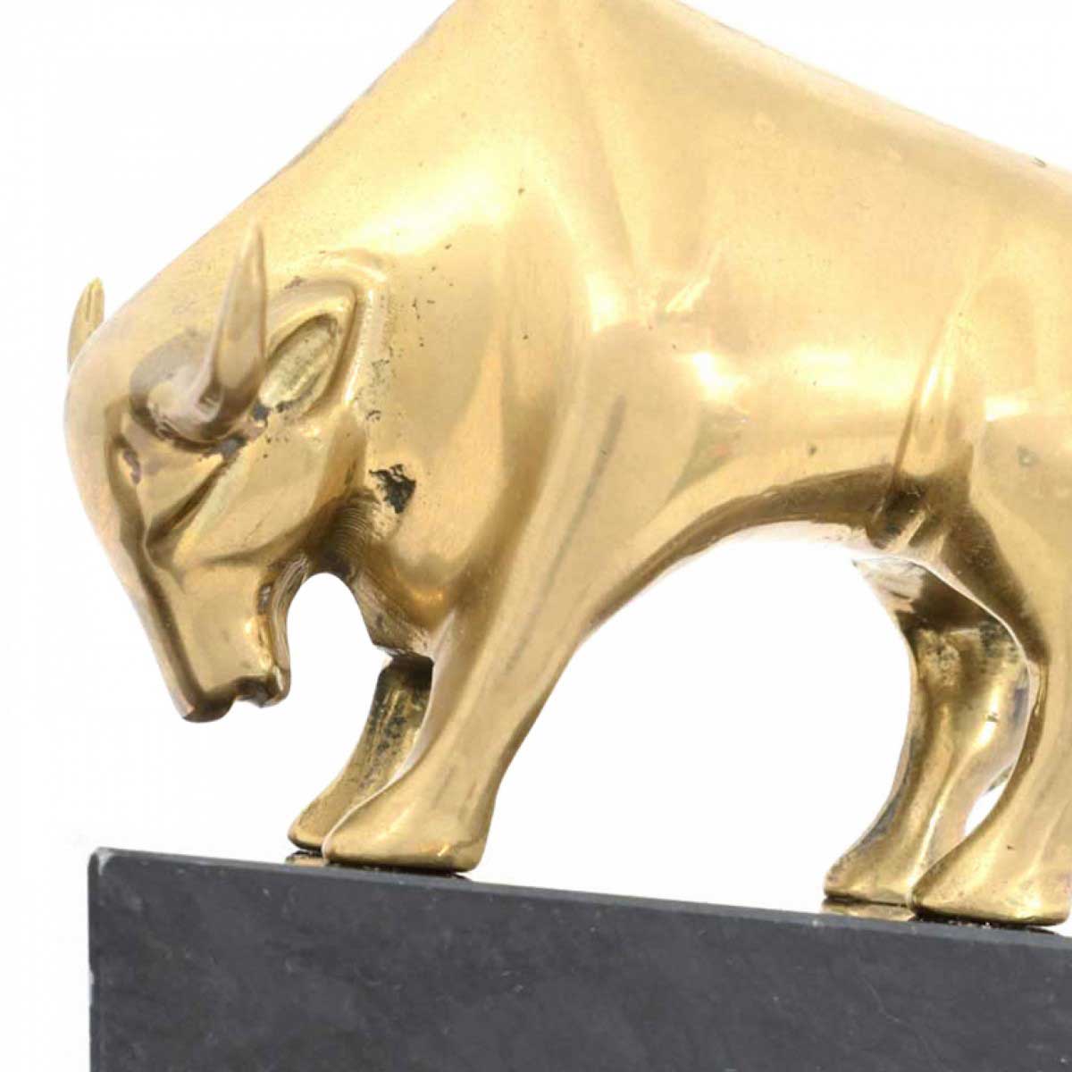 Pair of art deco brass bull and bear bookends
