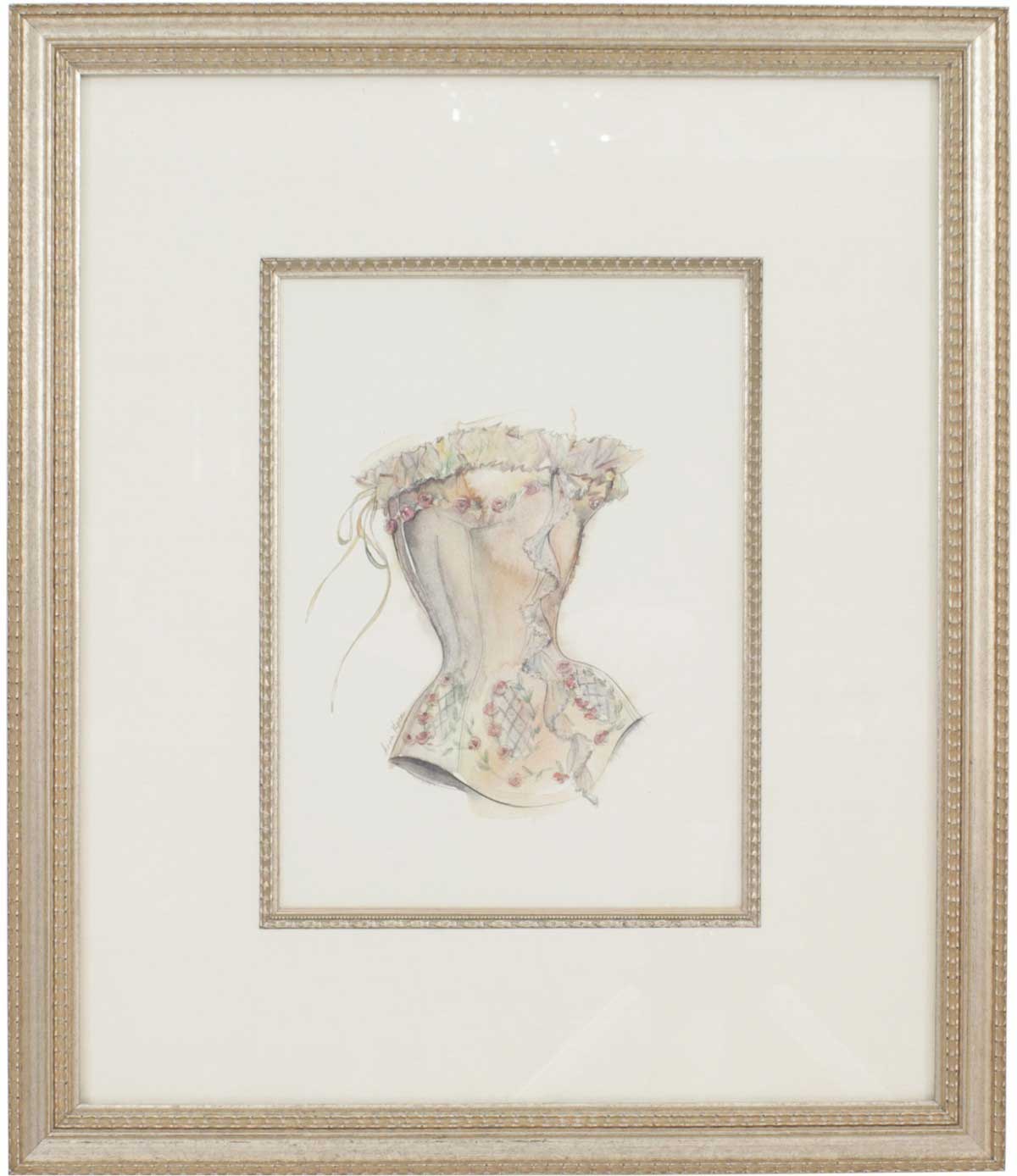 American mid century corset watercolor