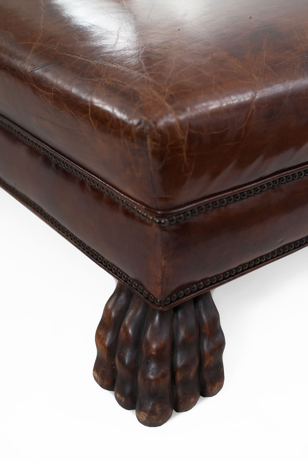 English style large leather chaise lounge 1