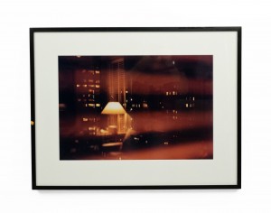 Double exposure color photograph of an office cityscape