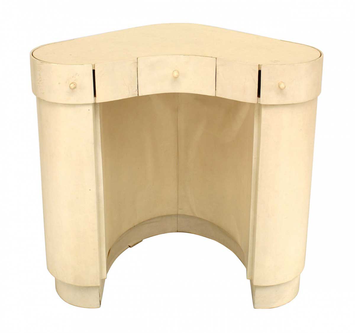 Italian art deco white parchment vanity