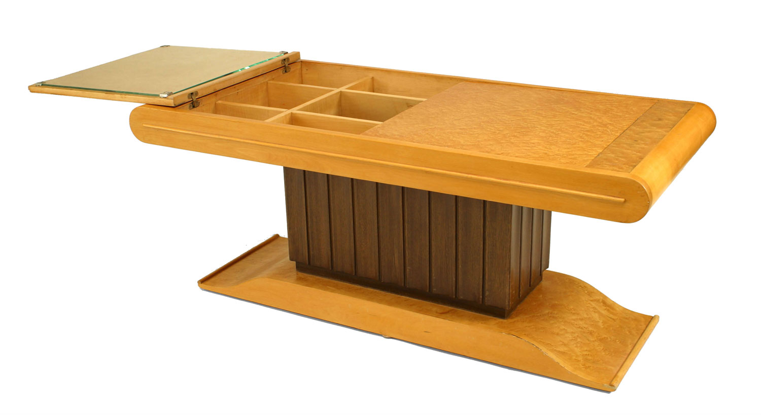 Italian Birds Maple Bar Cabinet Coffee Table