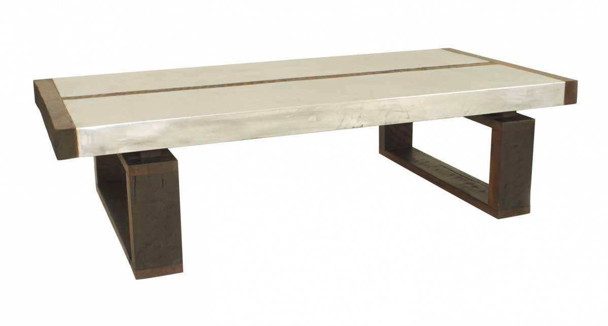 Art deco constructivist oak coffee table