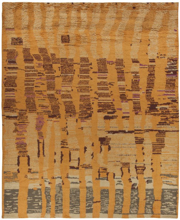 Browns And Orange Patterned Area Rug 1