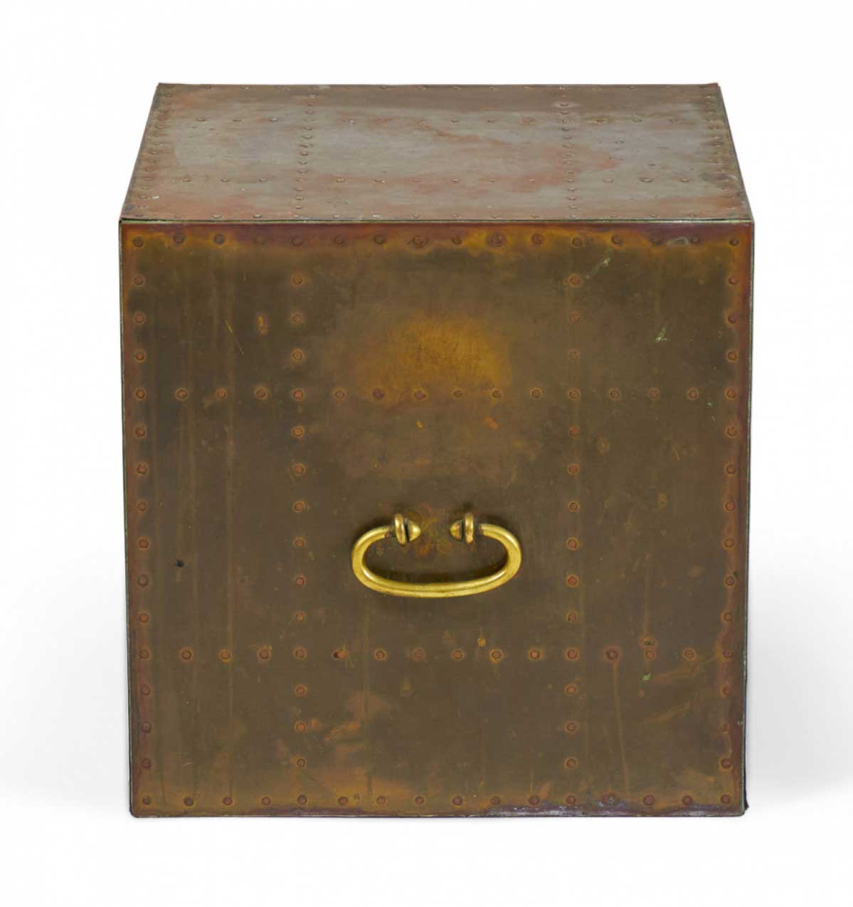 Sarreid Ltd Spanish High Style Brass Studded Cube Occasional Table