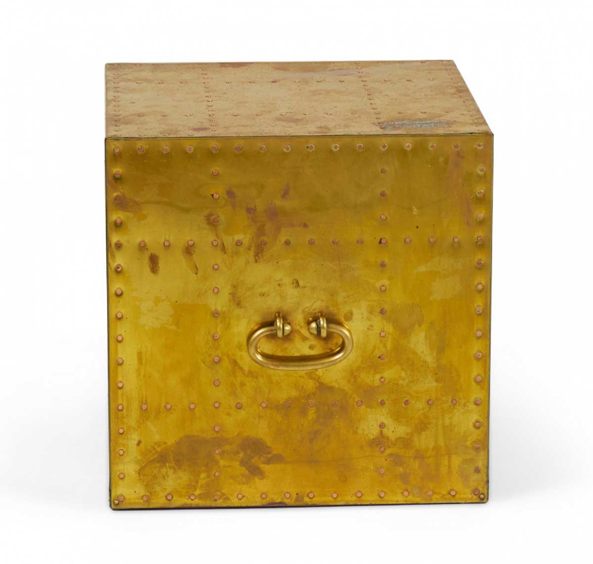 Sarreid Ltd Spanish High Style Brass Studded Cube Occasional Table 3