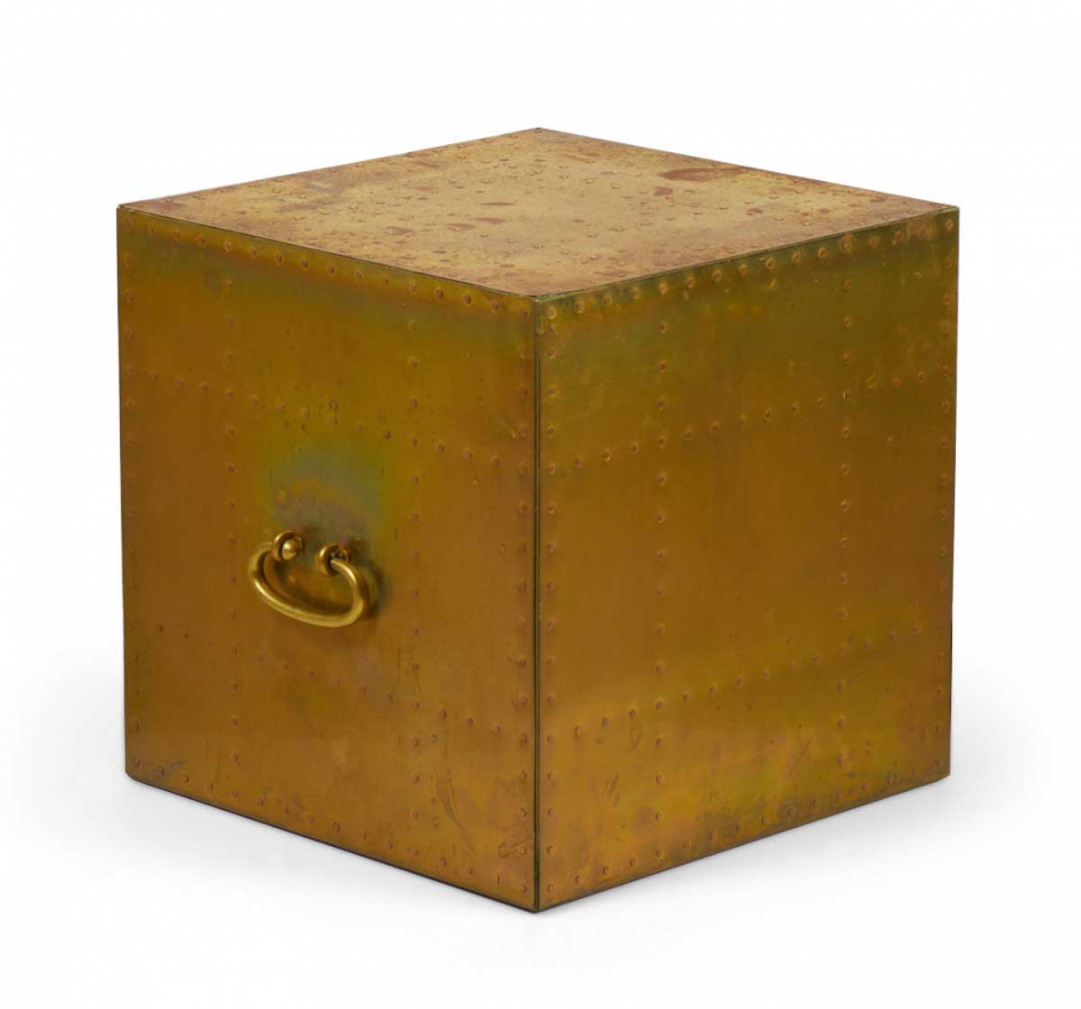 Sarreid Ltd Spanish High Style Brass Studded Cube Occasional Table 5