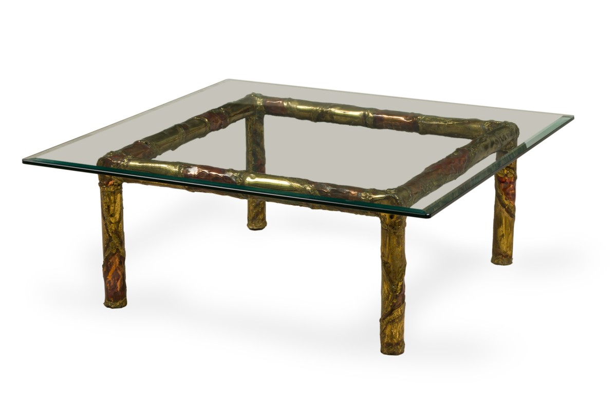 Silas Seandel American Brutalist Mixed Metals Cocktail Coffee Table