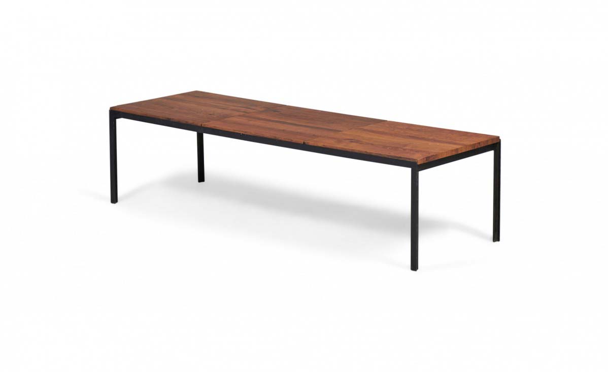 Florence Knoll American Mid Century T Bar Walnut Laminate Coffee Cocktail Table