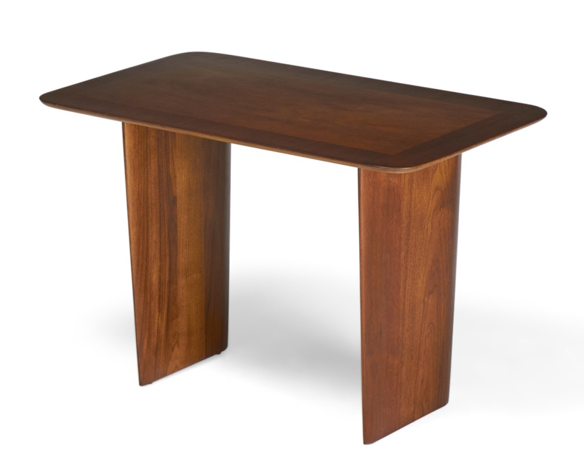 TH Robsjohn Gibbings for Widdicomb American Mid Century Wing Walnut End Tables