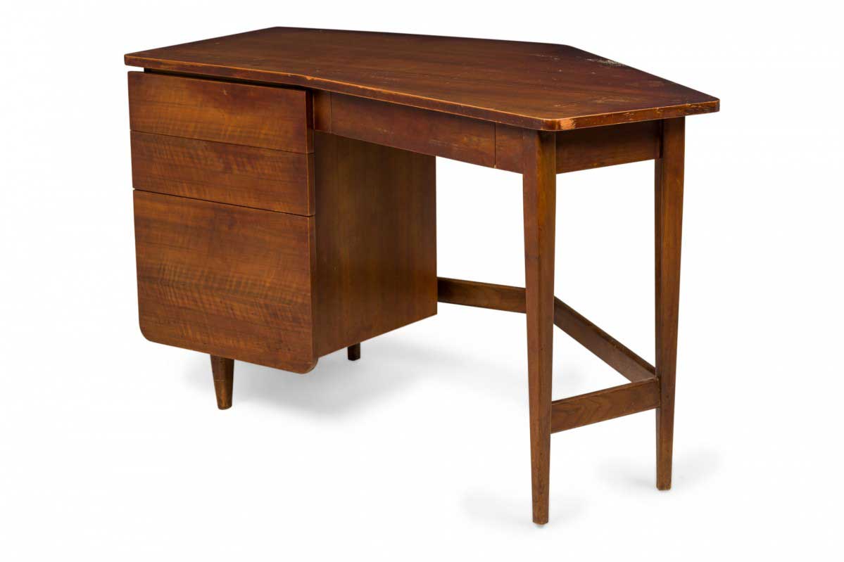 Bertha Schaefer for Singer Sons American Mid Century Angle Top Writing Desk