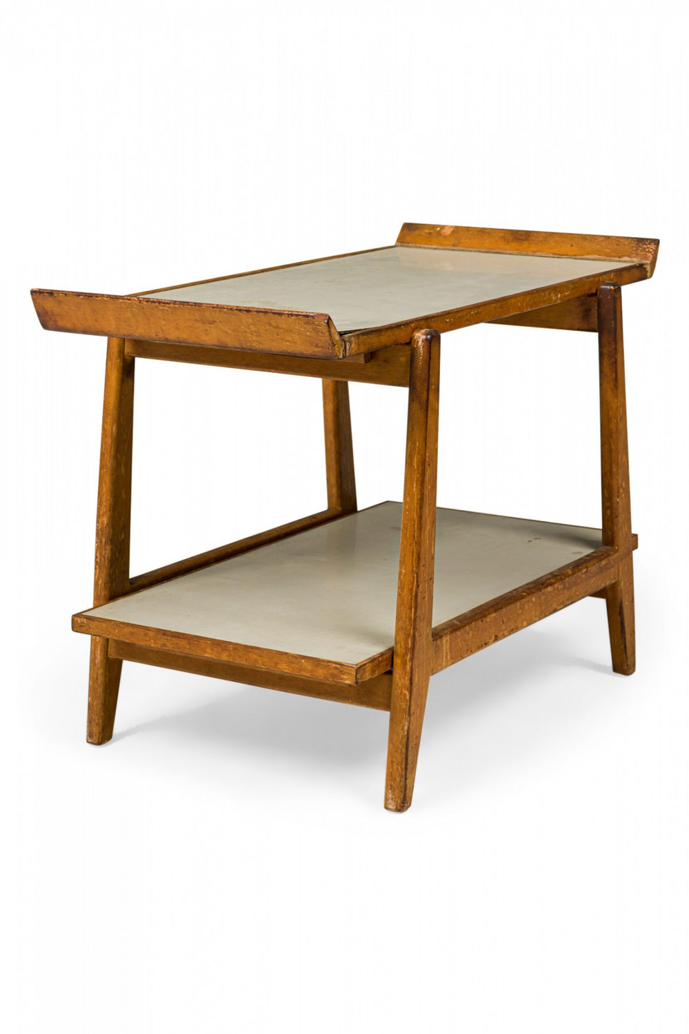 Jens Risom Danish Mid Century Birch and Light Gray Laminate Serving Table