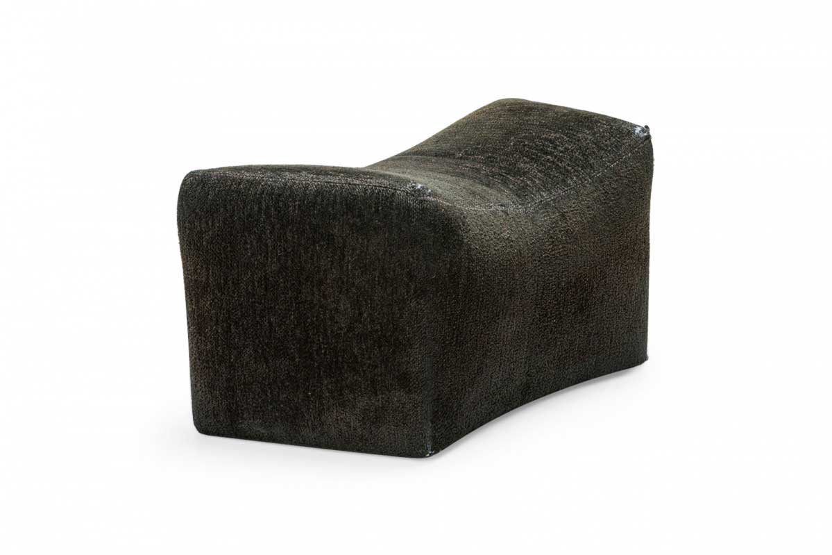 Milo Baughman for Thayer Coggin American Mid Century Black Upholstered Saddle Ottoman