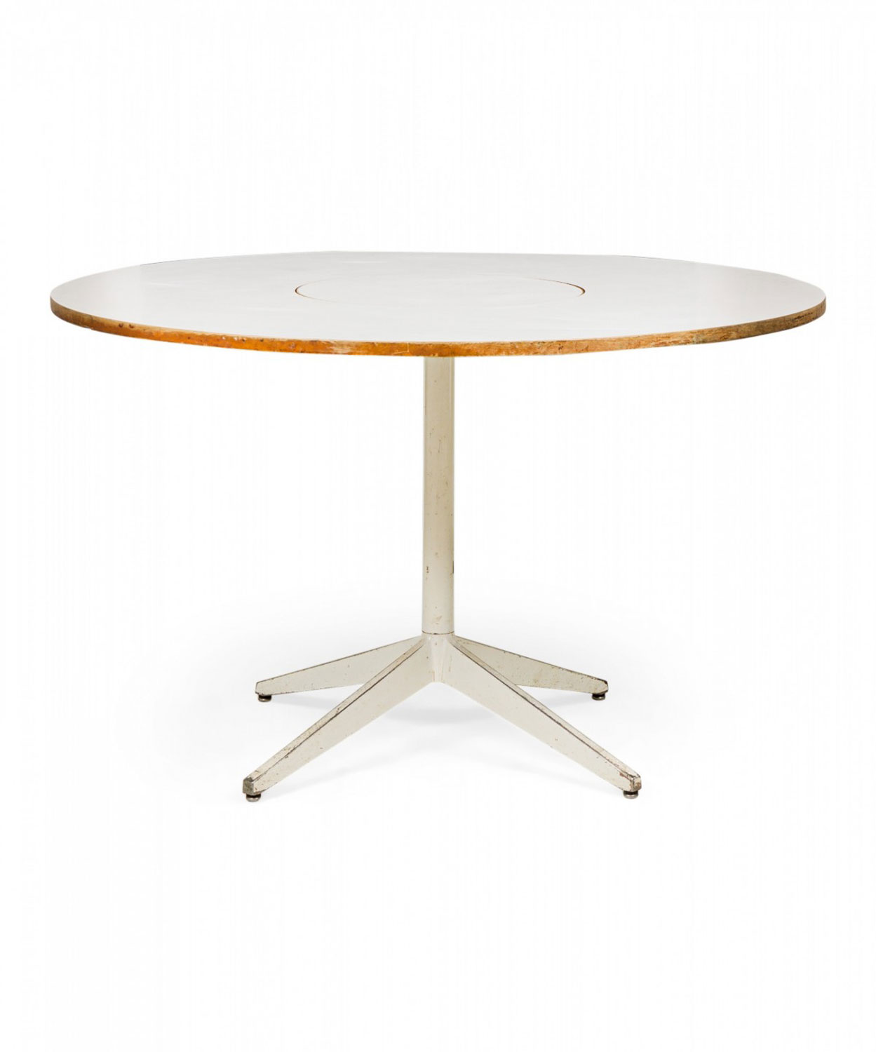 George Nelson for Herman Miller American Mid Century Circular White Laminate Lazy Susan Dining Table