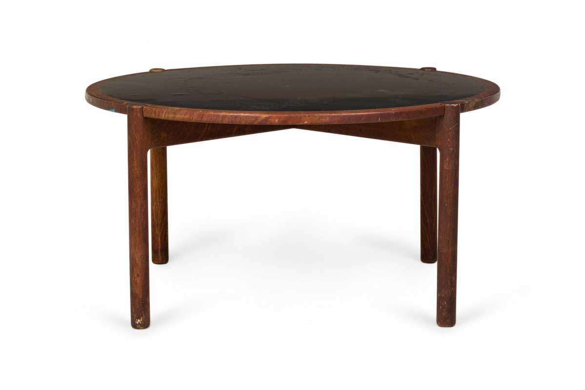 Hans Wegner Johannes Hansen Danish Mid Century Black Laminate and Teak Reversible Coffee Table