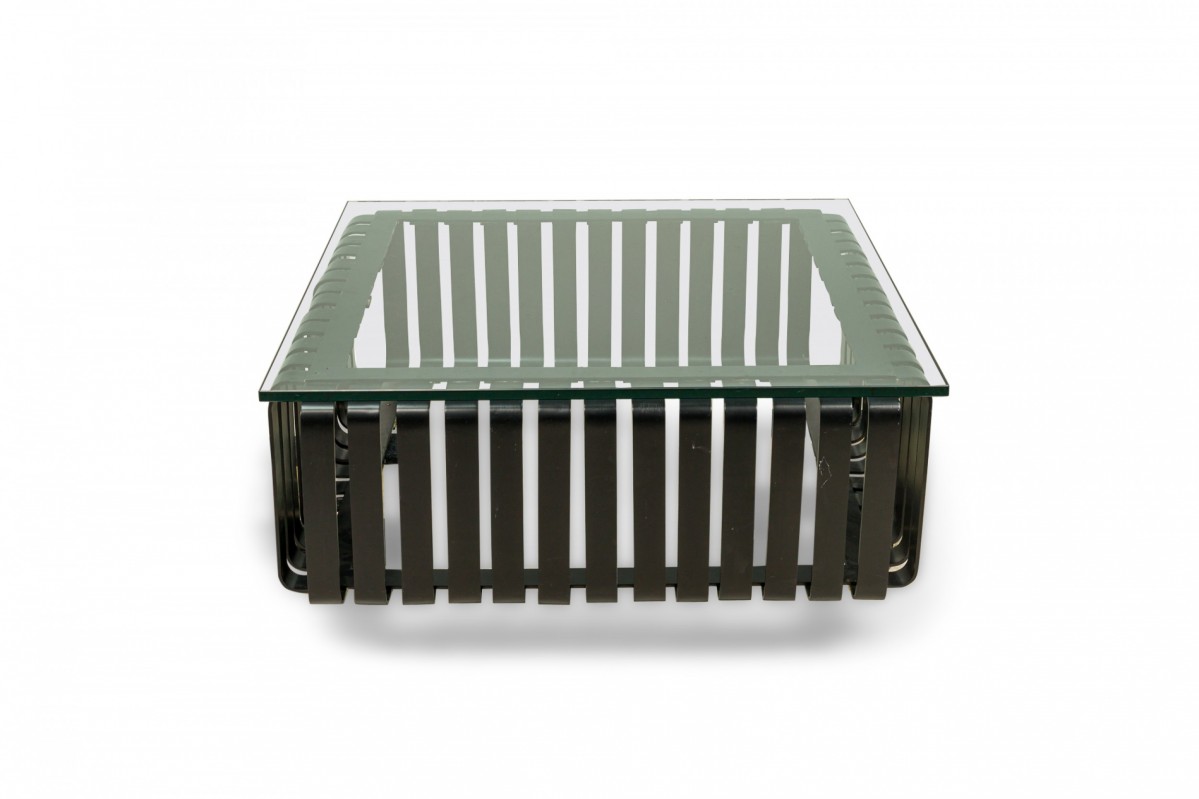 Frank gehry for knoll international mid century ebonized steam bent maple and glass coffee table