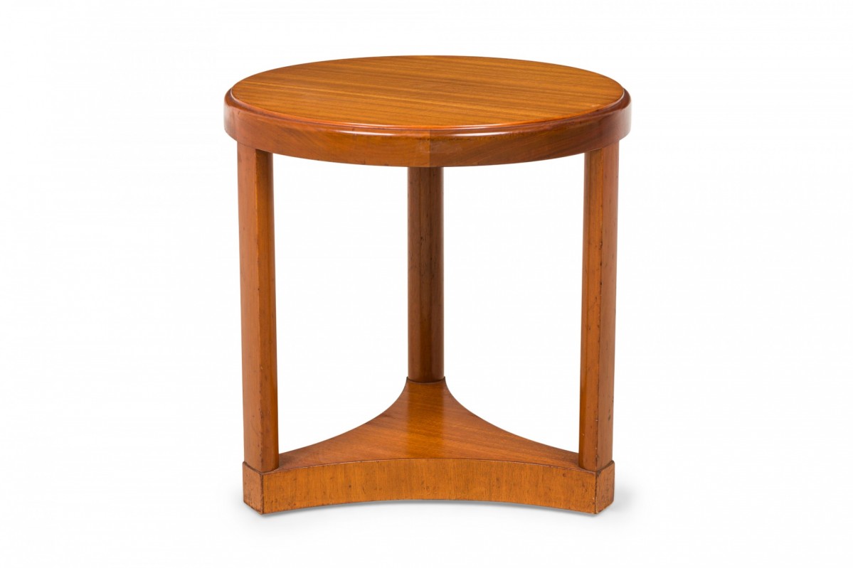 Edward wormley american mid century round wooden end side table