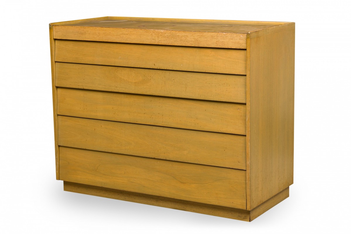 Edward wormley for dunbar american mid century maple louver front chest