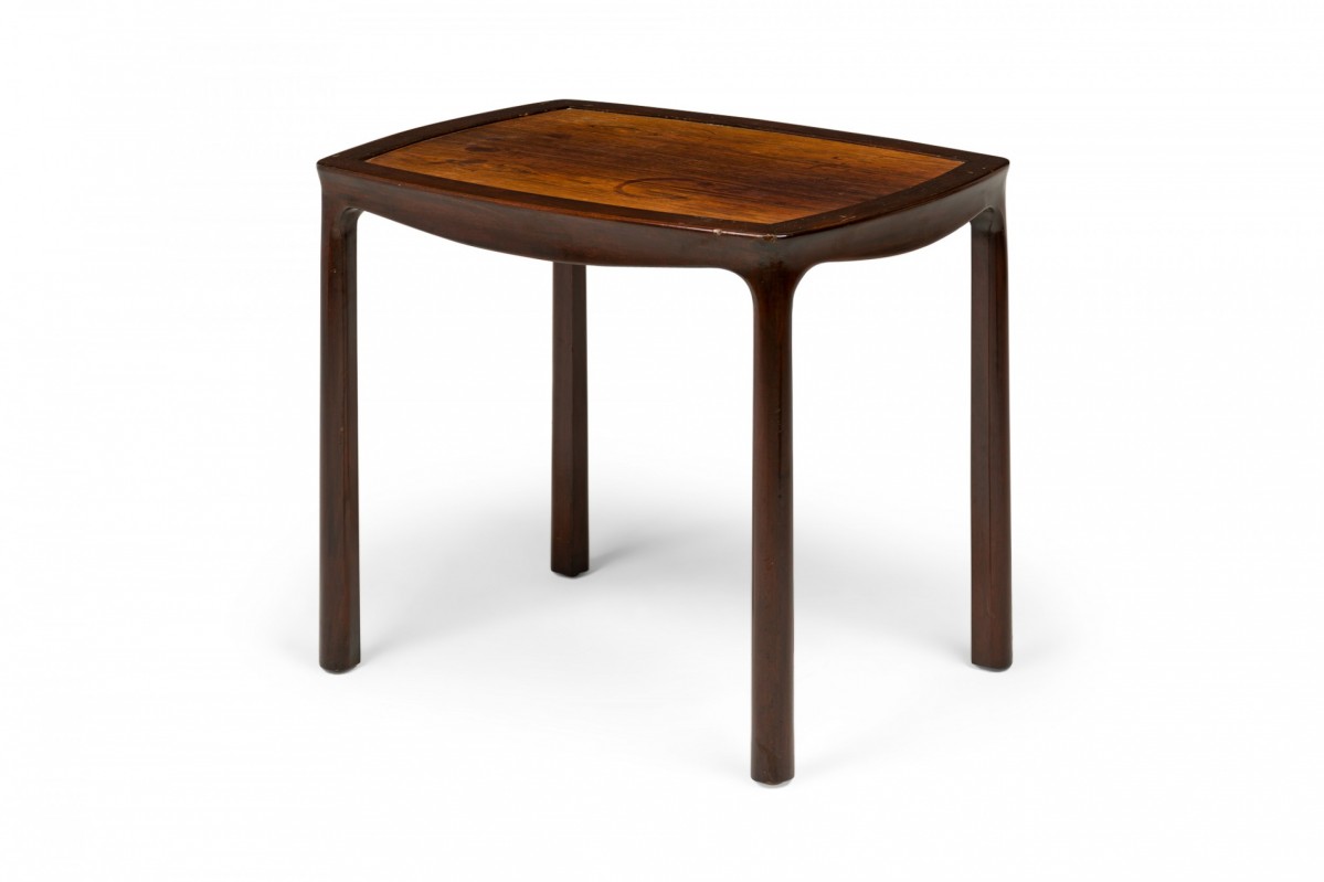 Edward wormley for dunbar american mid century wood framed inset top end side table