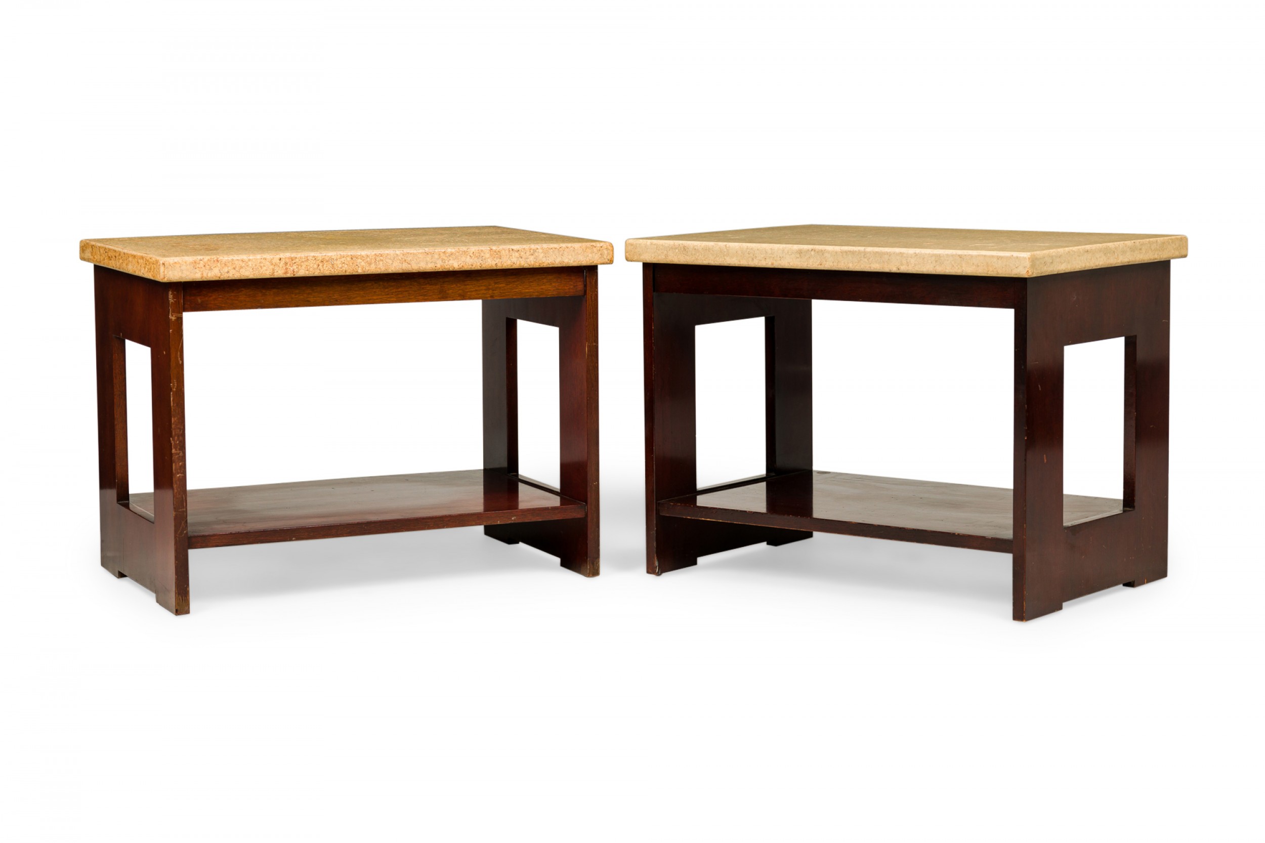 Pair of paul laszlo for johnson furniture company mid century mahogany