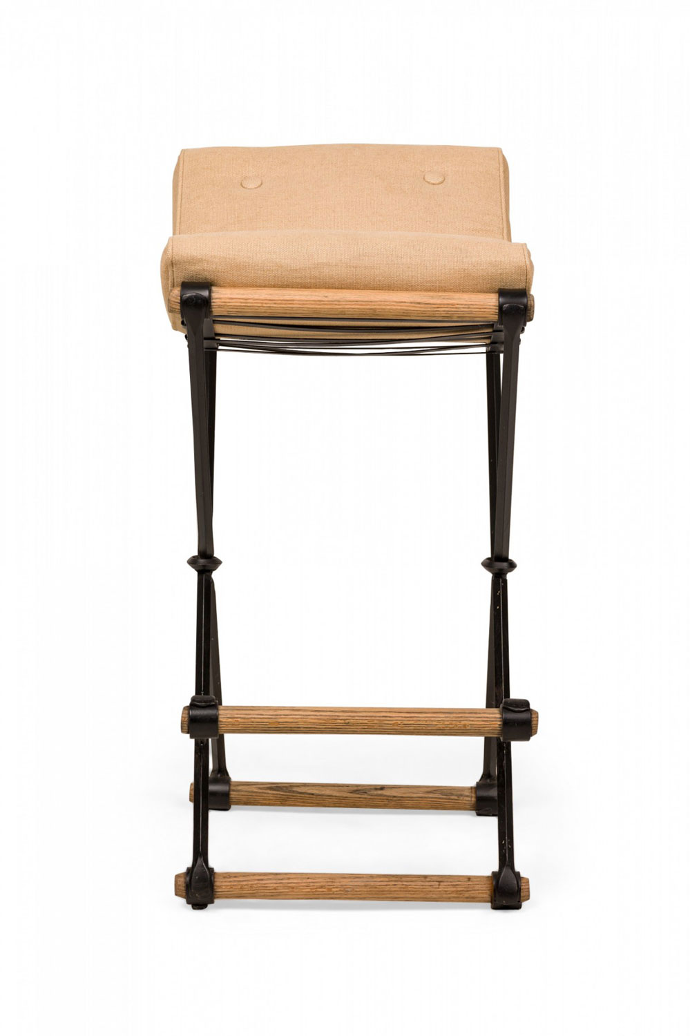 Cleo baldon for terra of california mid century american x frame beige barstool 