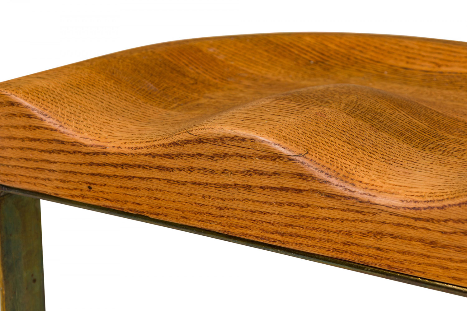 Warren bacon mid century american brass and wood cantilever bar stool