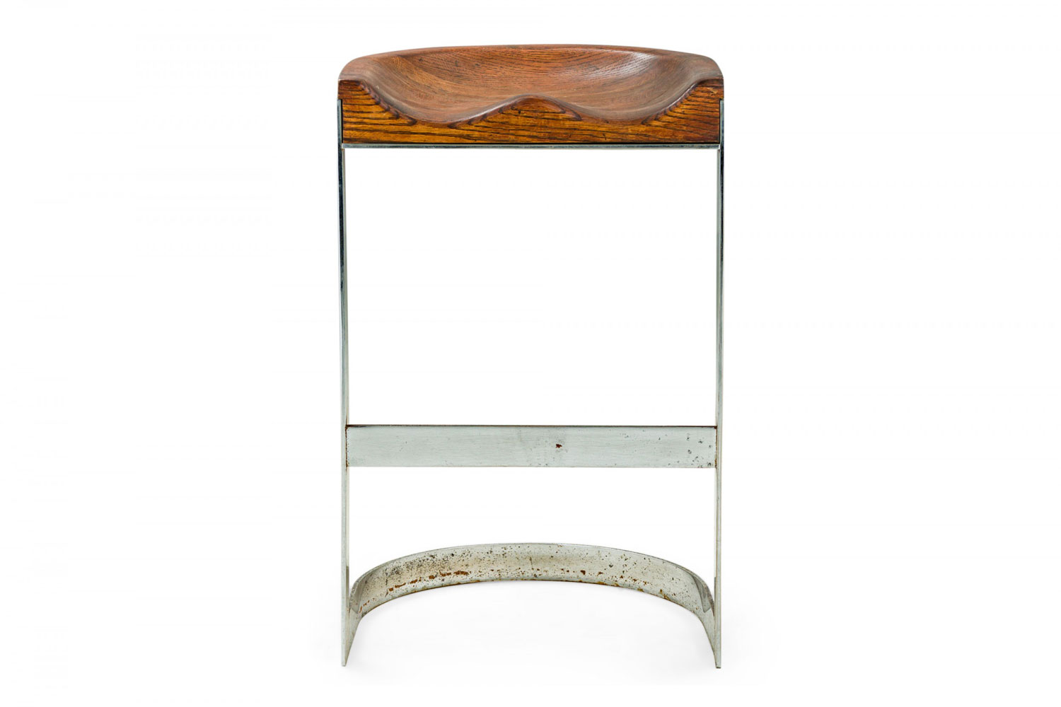 Pair of warren bacon mid century american chrome and wood cantilever