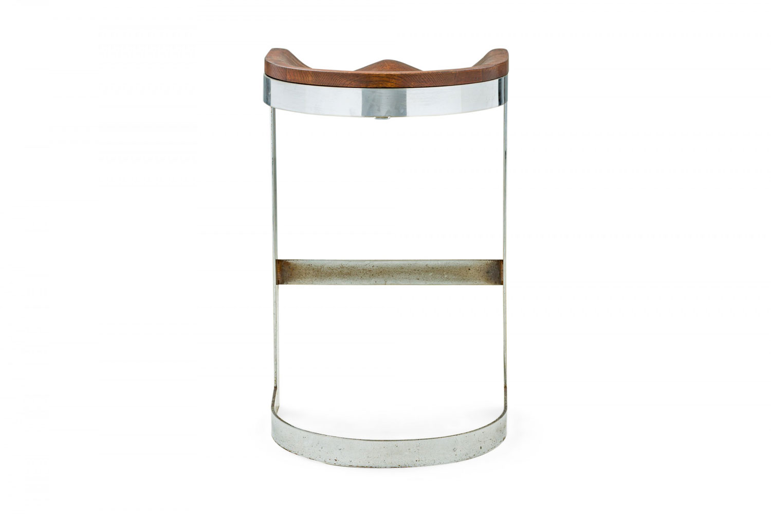 Pair of warren bacon mid century american chrome and wood cantilever