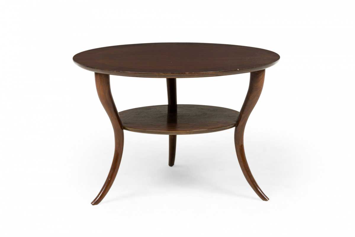 Th robsjohn gibbings for widdicomb mfg co mid century american 2 tier wooden circular side table