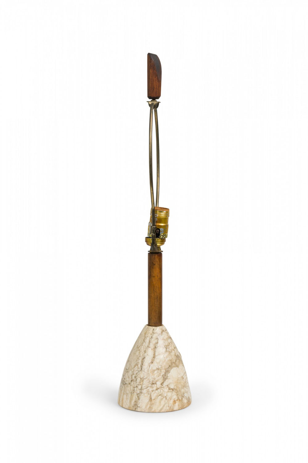 Mid century italian carrara marble bullet form table lamp