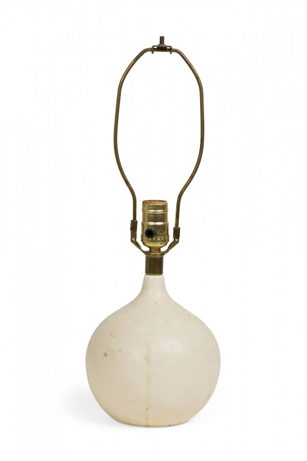 Lotte and gunnar bostlund mid century danish ceramic matte white glaze table lamp