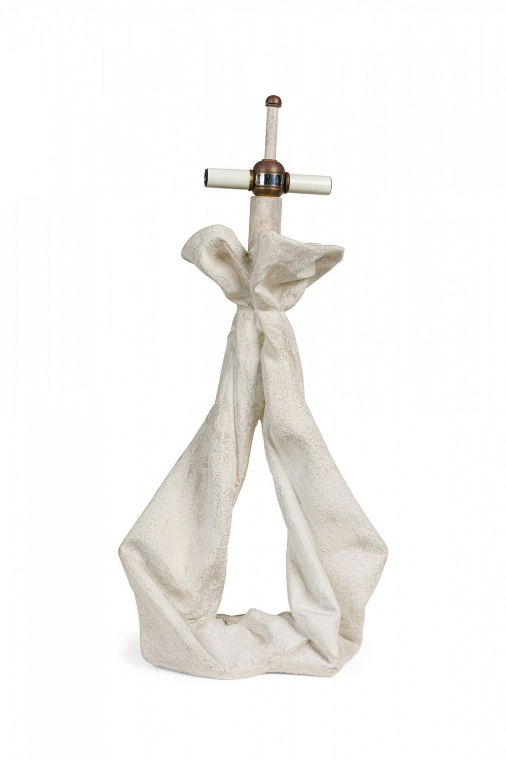 Mid century american plaster drapery table lamp