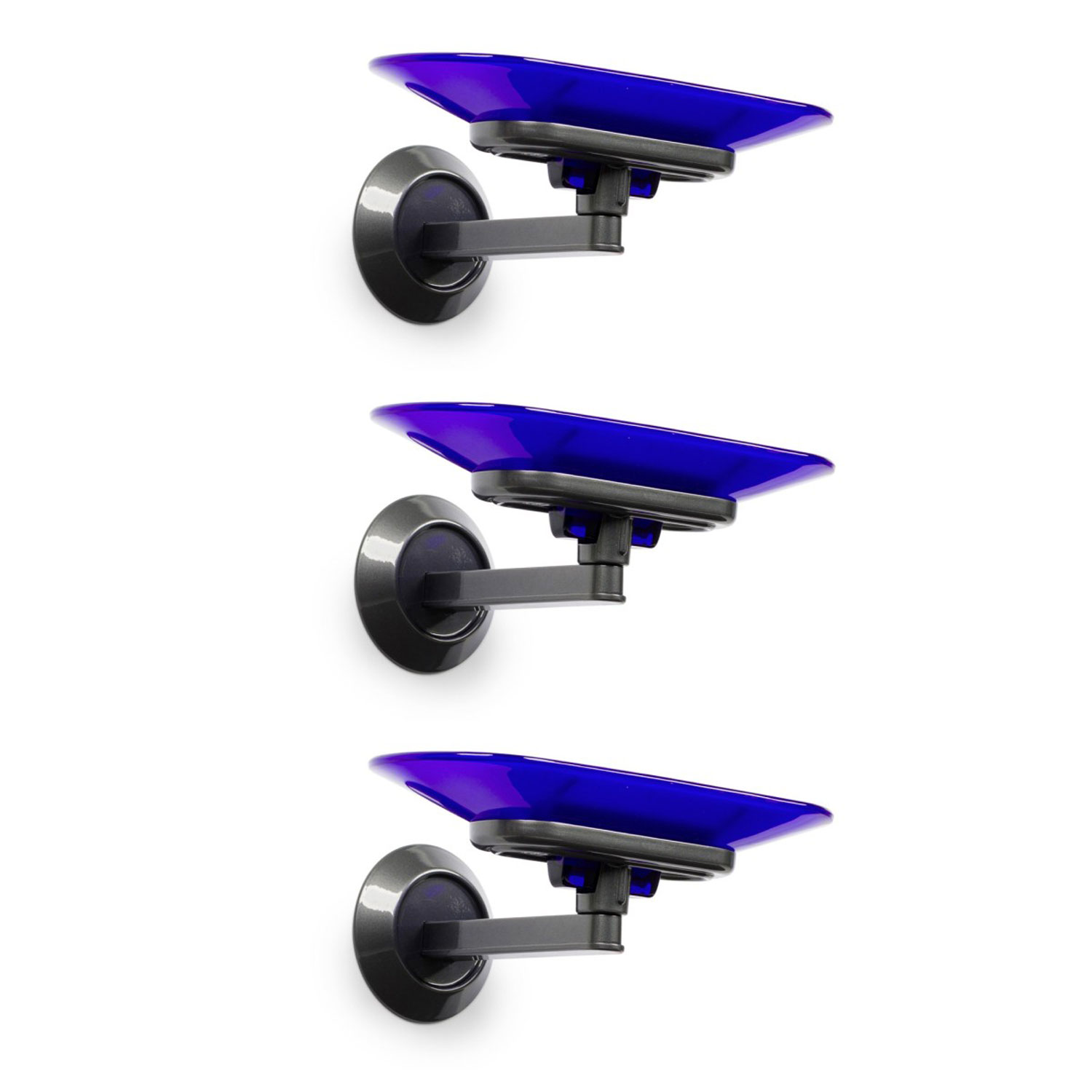 Set of 3 arteluce italian mid century blue wall sconces