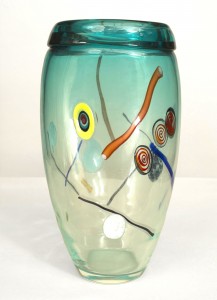 Italian murano et toso glass vase