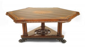 English regency mahogany center table 3