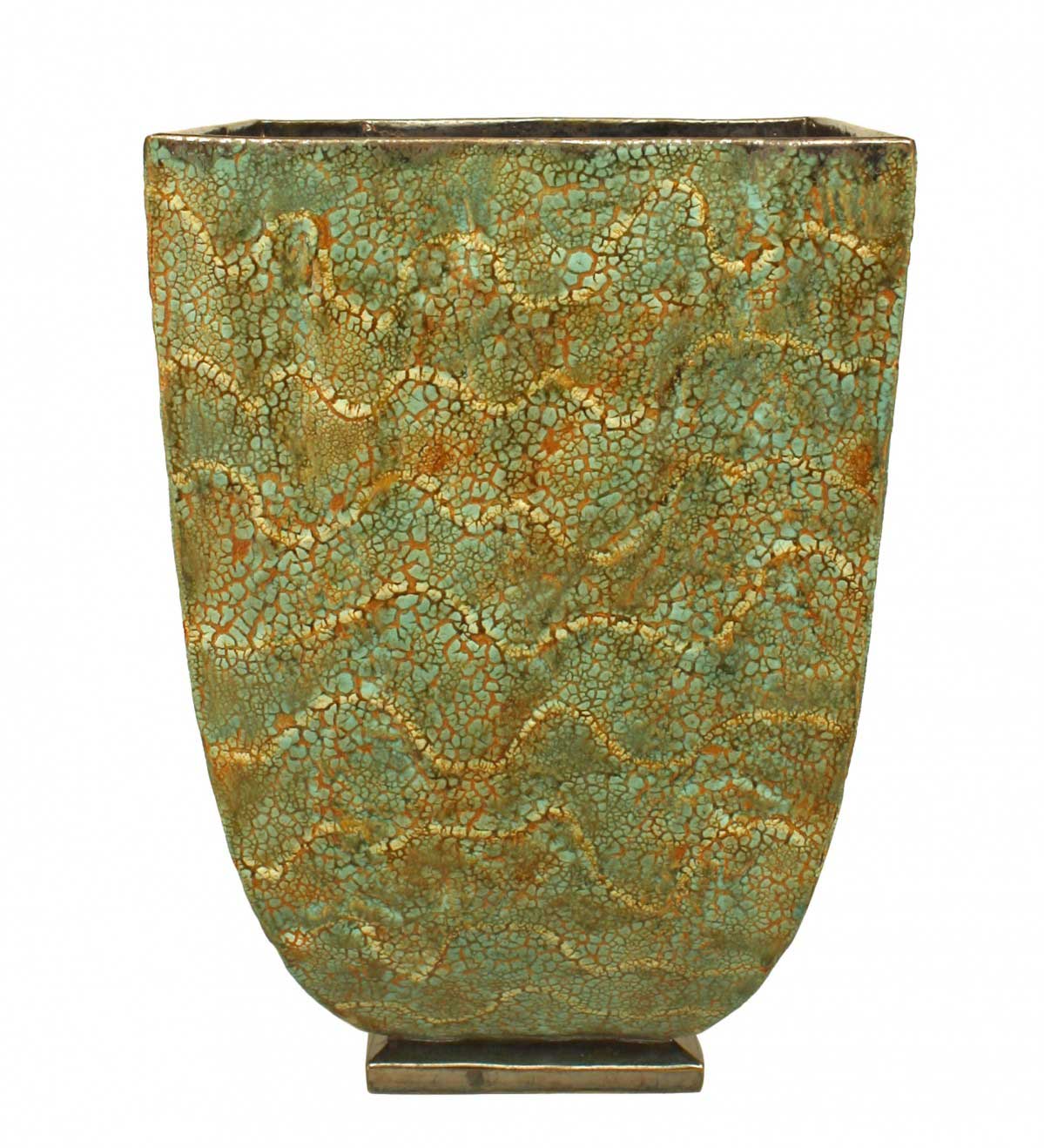 American glazed green ceramic pot 1