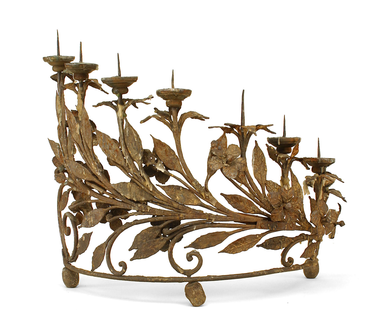 Italian renaissance wrought iron candelabras