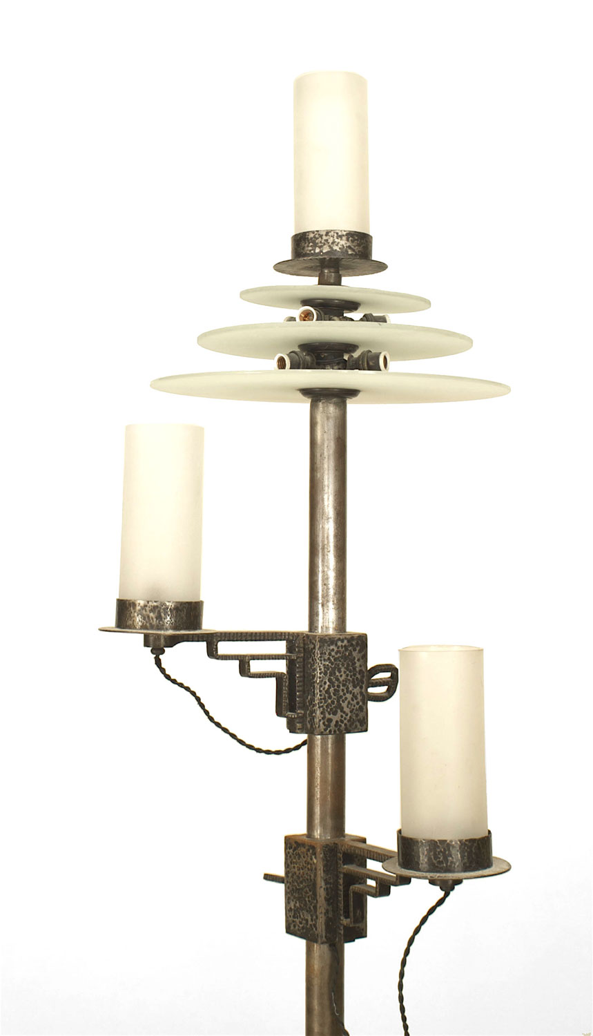 French art deco wrought iron zadounaisky floor lamp