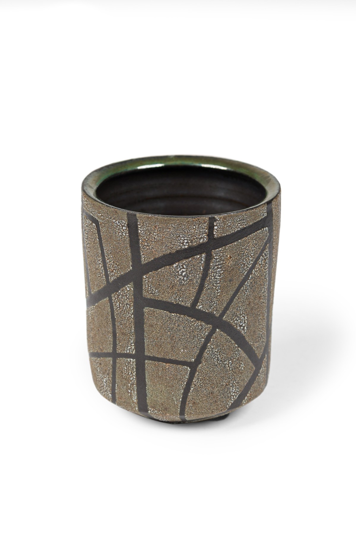 American post war dipasquale grey geometric textured vase 2