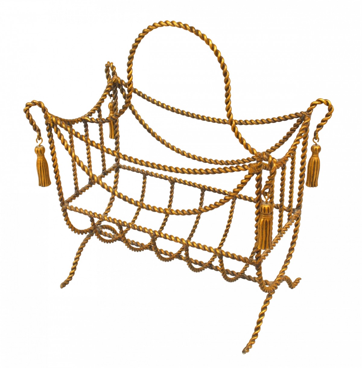 Art moderne gilt rope magazine rack