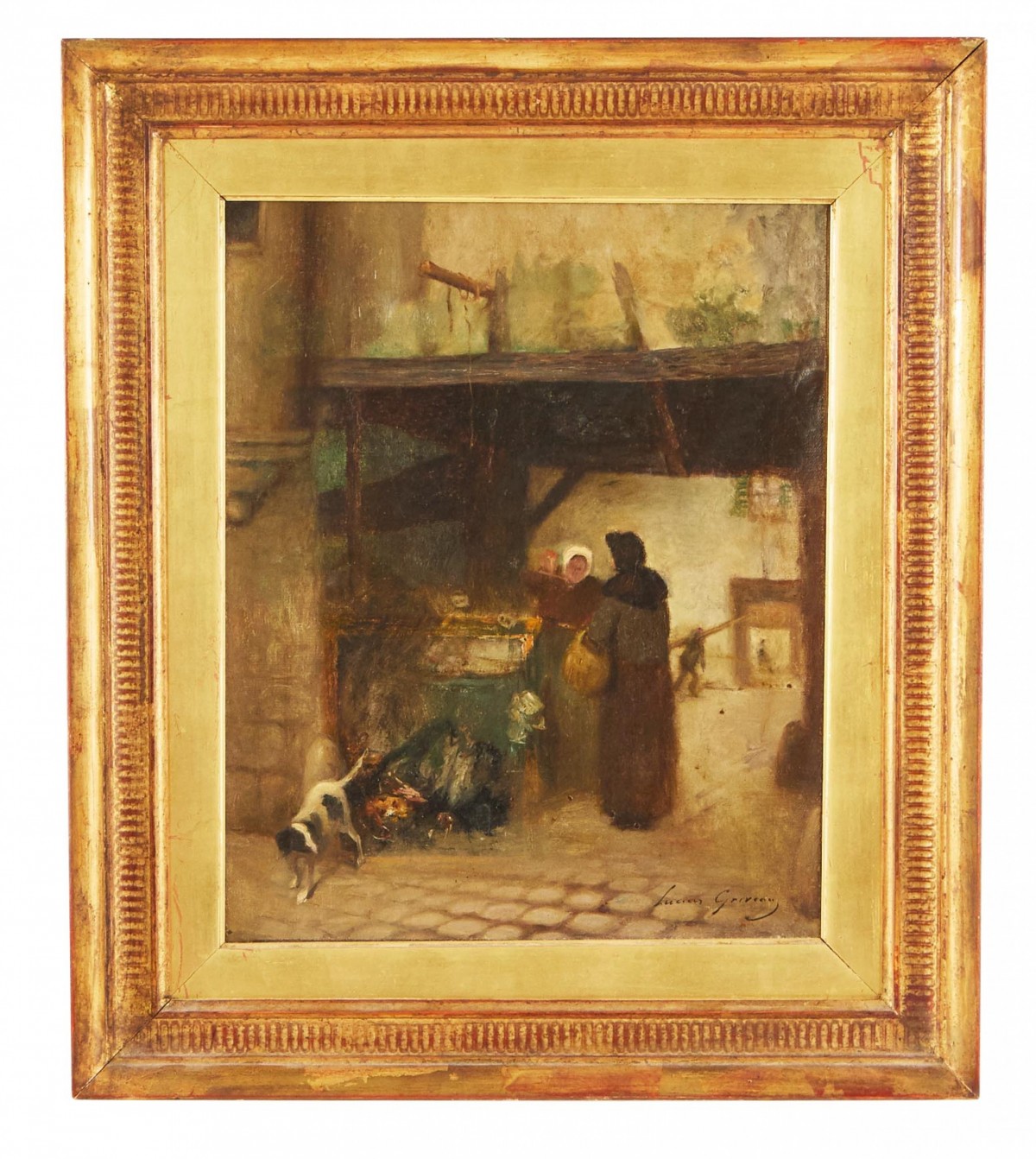 Townscape 19th century oil painting