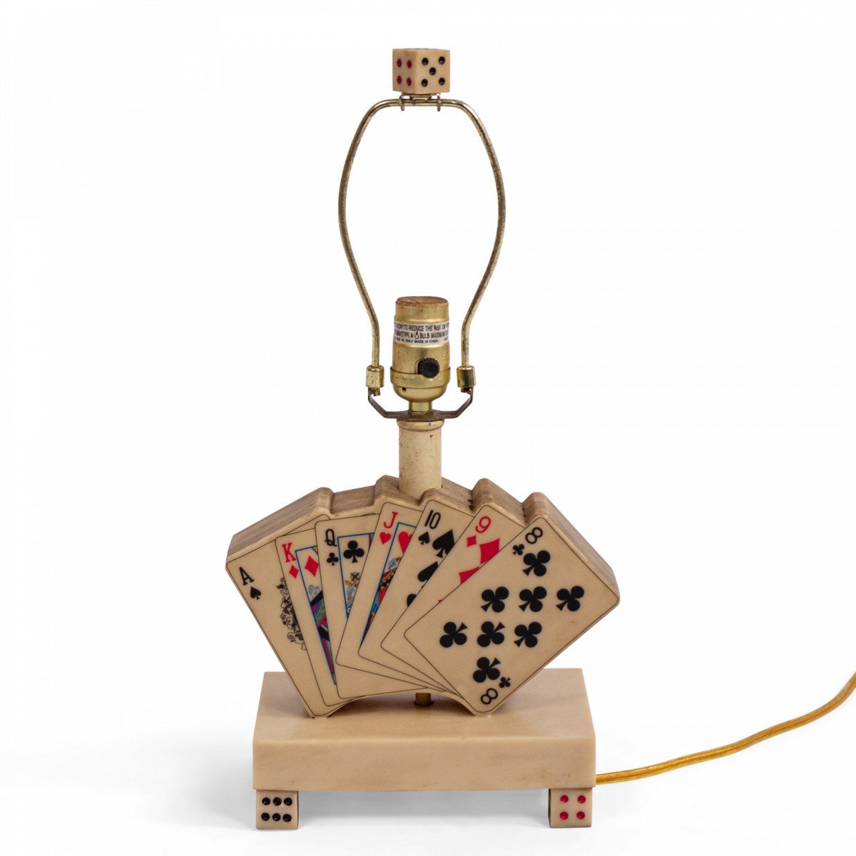 Vintage novelty playing card table lamp