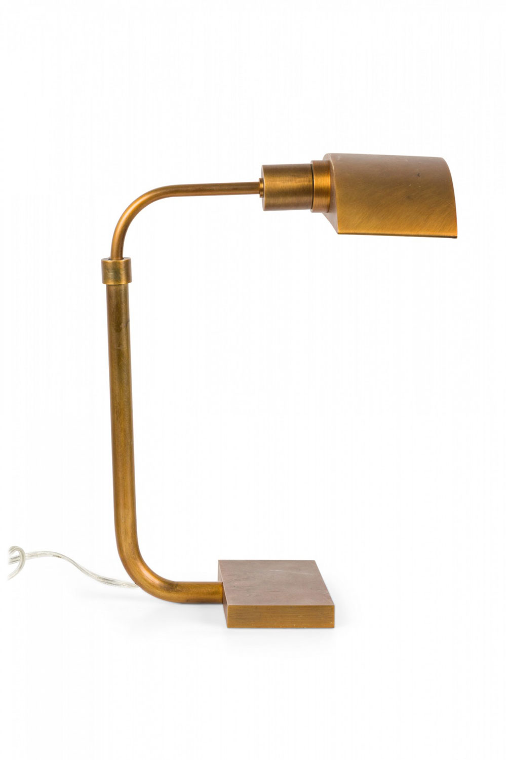 American mid century brushed brass cantilevered desk lamp