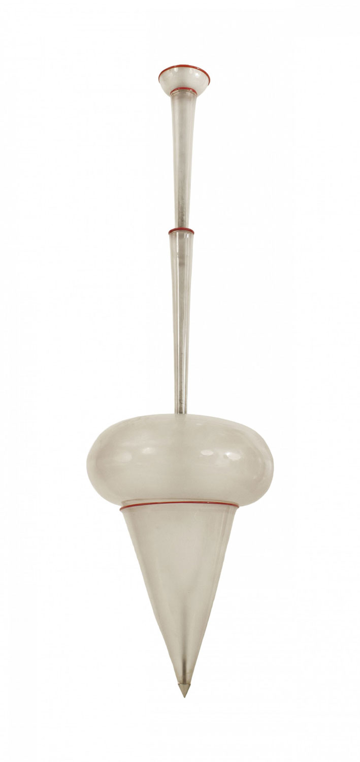 Italian venini hand blown frosted glass lantern