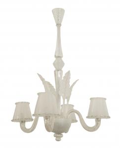 Italian Murano Glass Feather Chandelier