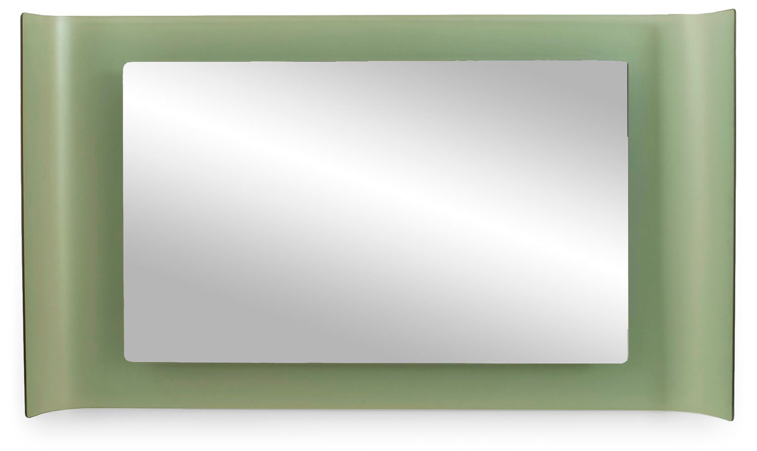 Italian mid century fontana arte frosted glass wall mirror